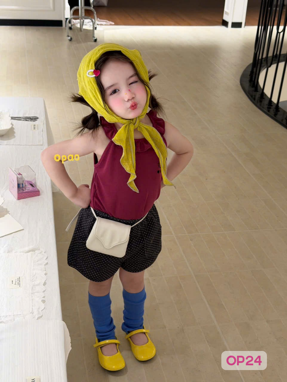 OP24 - Áo sát nách cổ bèo trơn hãng Opao