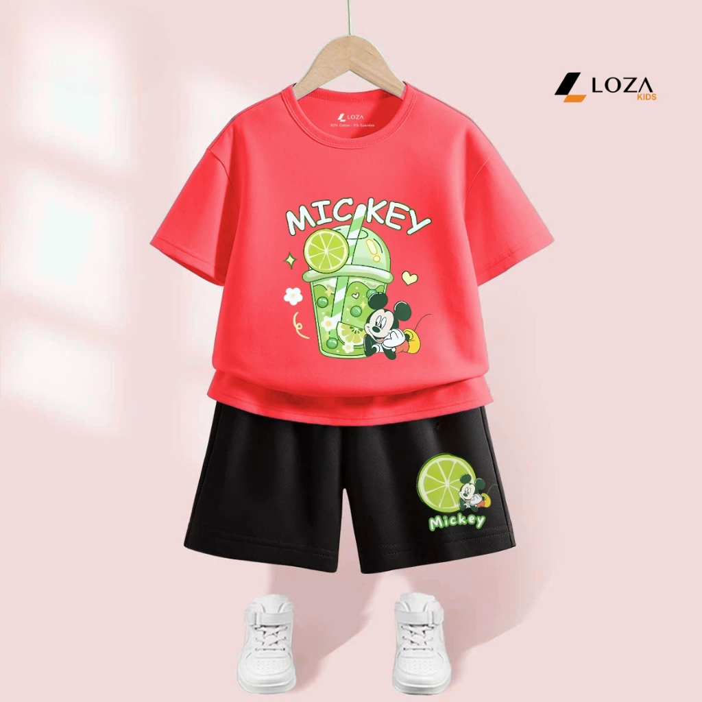 Bộ đồ bé trai in hình 'Mickey cốc trành chanh'-  Loza Kids SB379_thumbnail_3