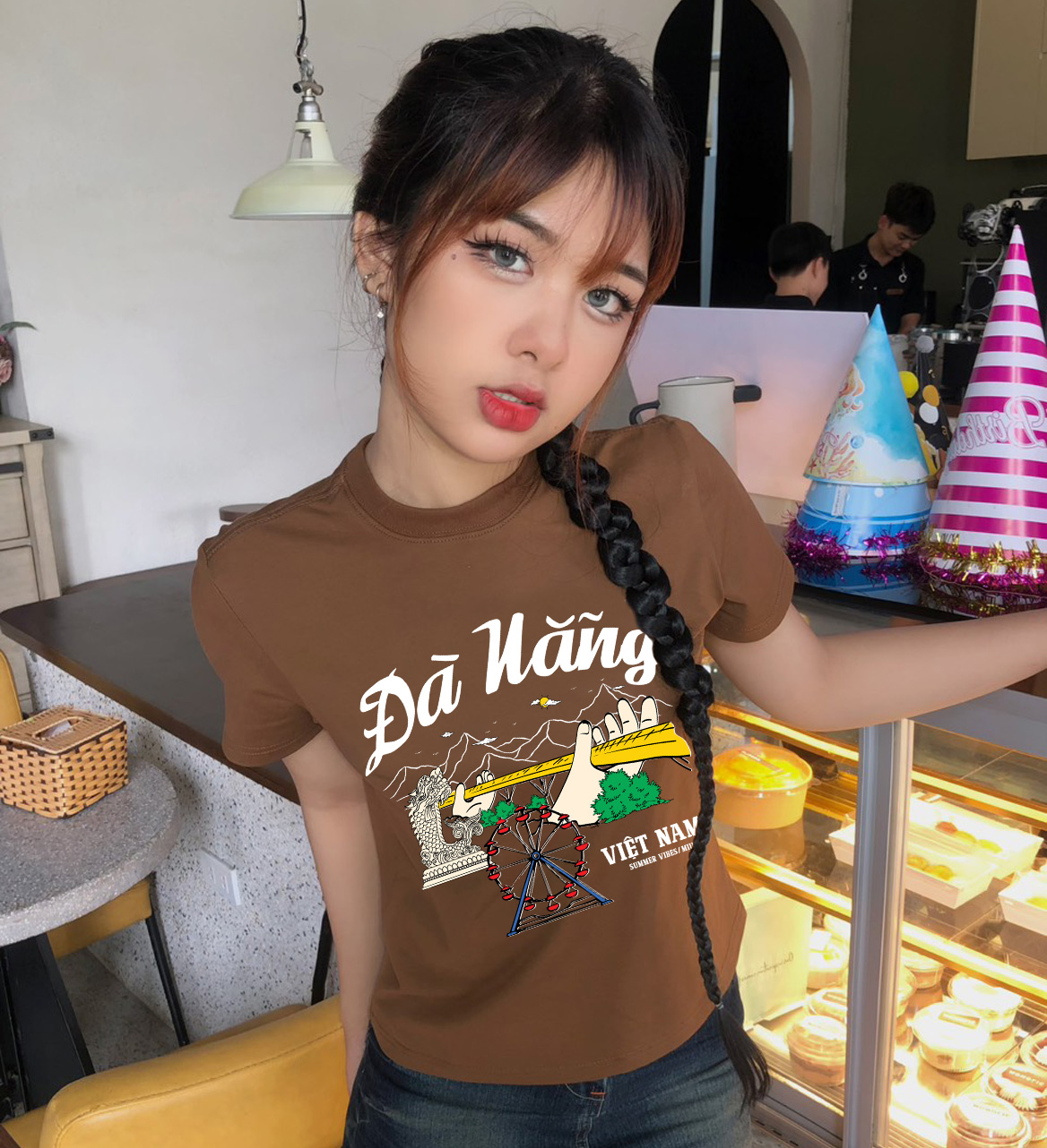 Áo thun baby tee form ôm xinh xắn ABD1278 Miucho tay ngắn cổ tròn in hình Đà Nẵng_thumbnail_4