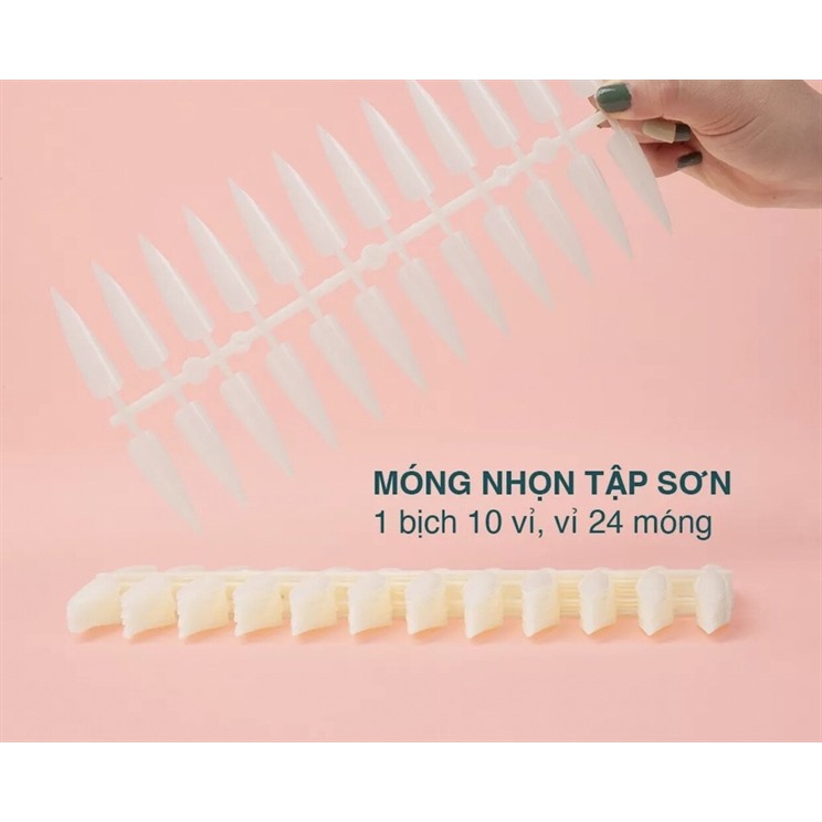 Móng mẫu - nhọn - xương cá - màu đục