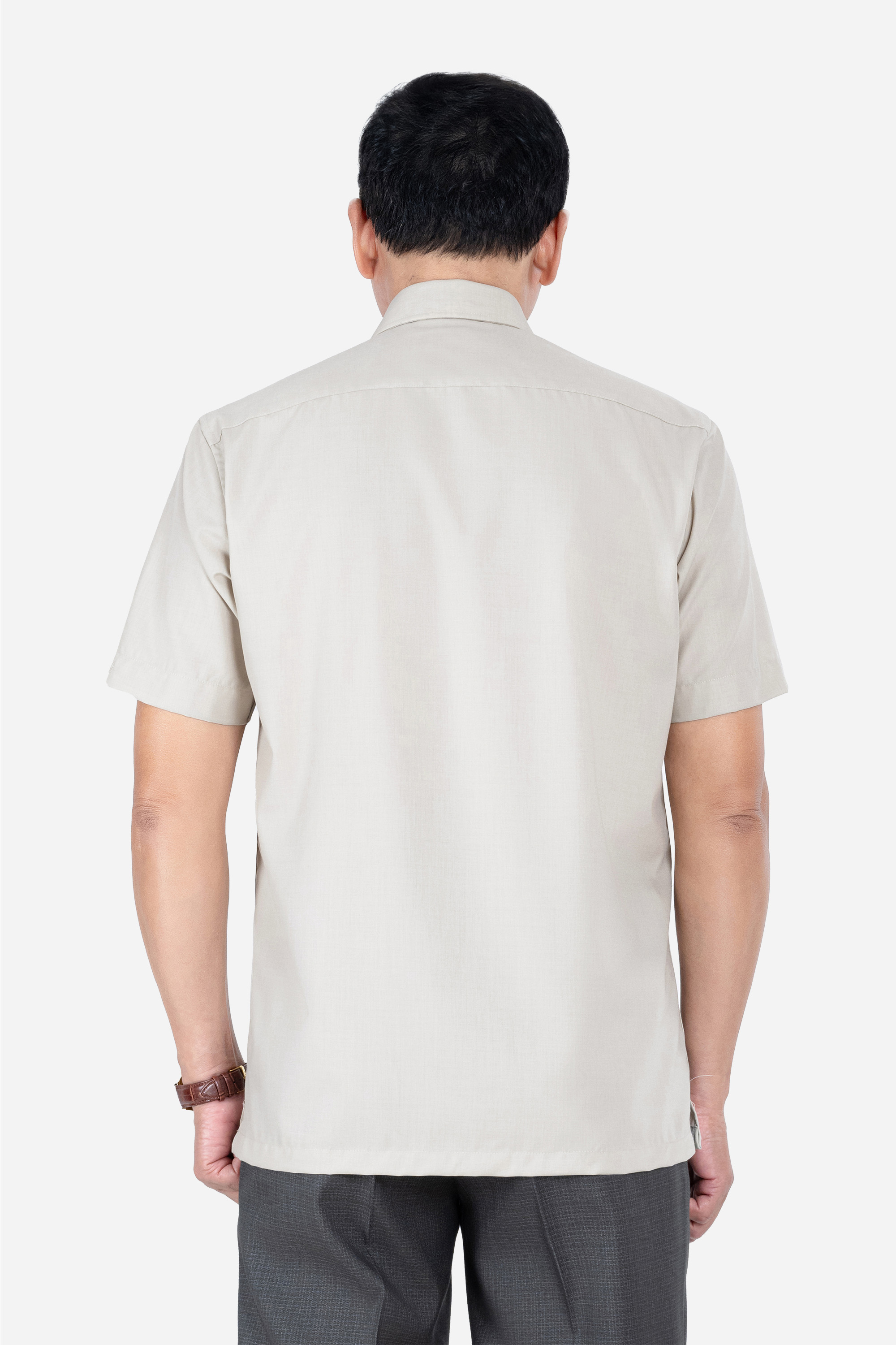 Sơ Mi Trơn Cộc Tay Nam Trung Niên Chất Liệu Cotton Nhập Khẩu Màu Đỏ Đô_thumbnail_20