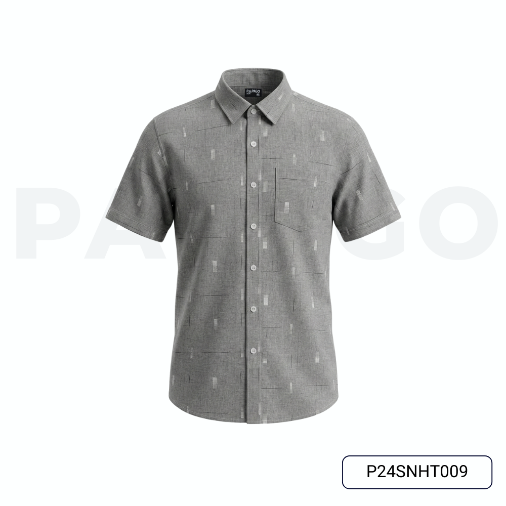 Áo sơ mi nam trung niên PAPAGO tay ngắn lai bầu vải xô đũi in họa tiết - P24SNHT009_thumbnail_10