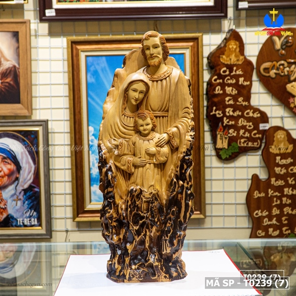 Tượng Gia Đình Thánh Gia gỗ trai lũa 50cm ✔_thumbnail_2