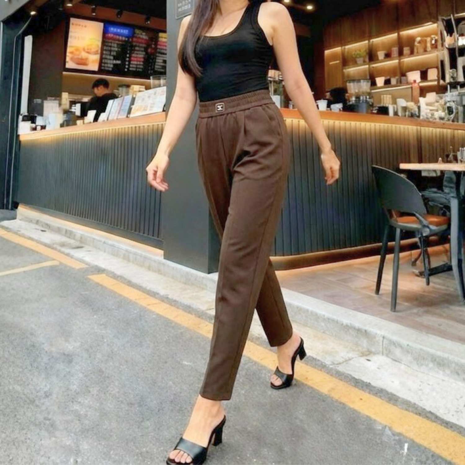 Quần Baggy umi MIN siêu thoải mái chất vải umi Hàn cao cấp co giãn 4 chiều