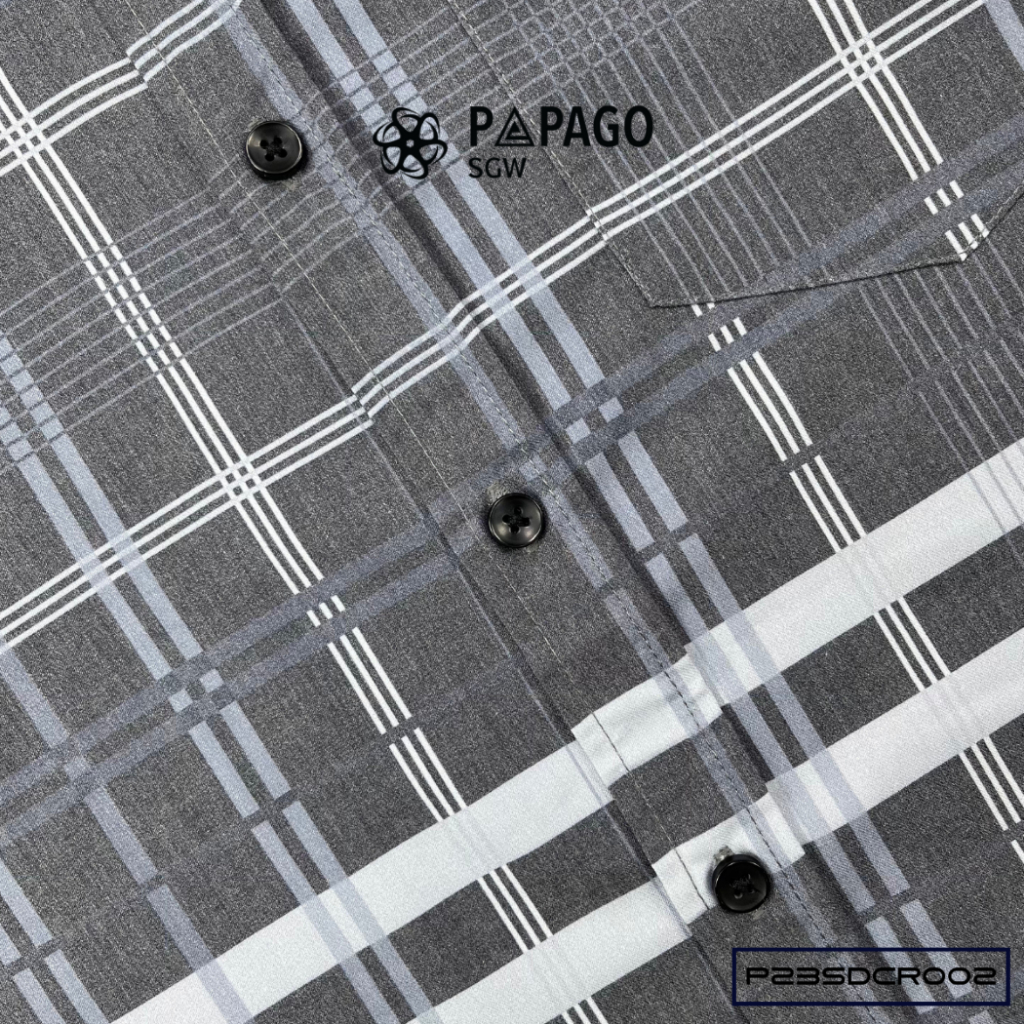 Áo sơ mi nam trung niên PAPAGO cao cấp tay dài vải lụa lai bầu in hoạ tiết sọc caro mềm mát - P23SDCR002_thumbnail_7