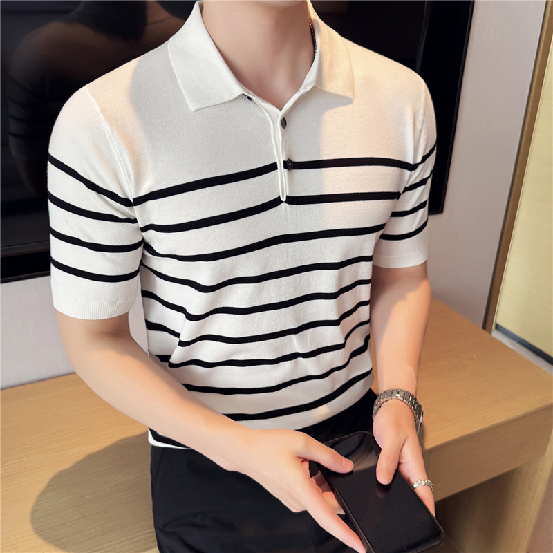 PA32 – Áo polo dệt kim Tencel sọc tương phản cao cấp_thumbnail_4