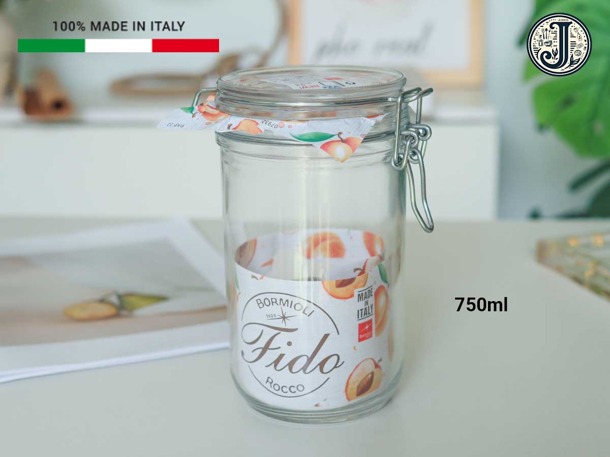 Hũ thủy tinh nắp cài Fido Bormioli Rocco (Hũ cao)_thumbnail_2