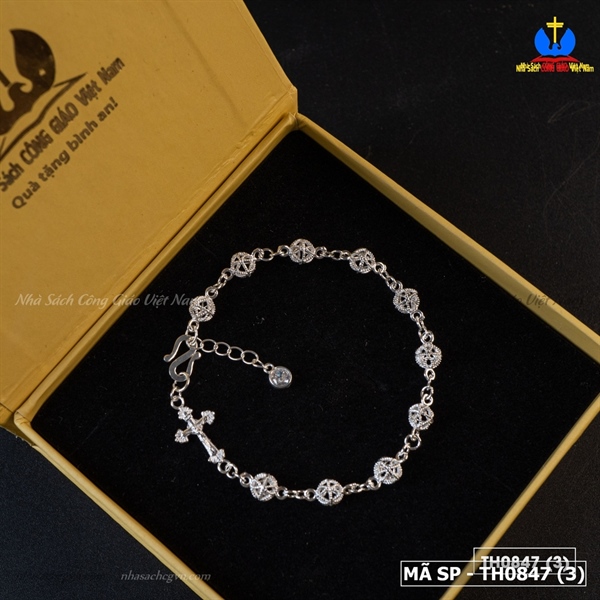 Lắc tay bạc ta Thánh giá bi cầu mỏng M78_thumbnail_1