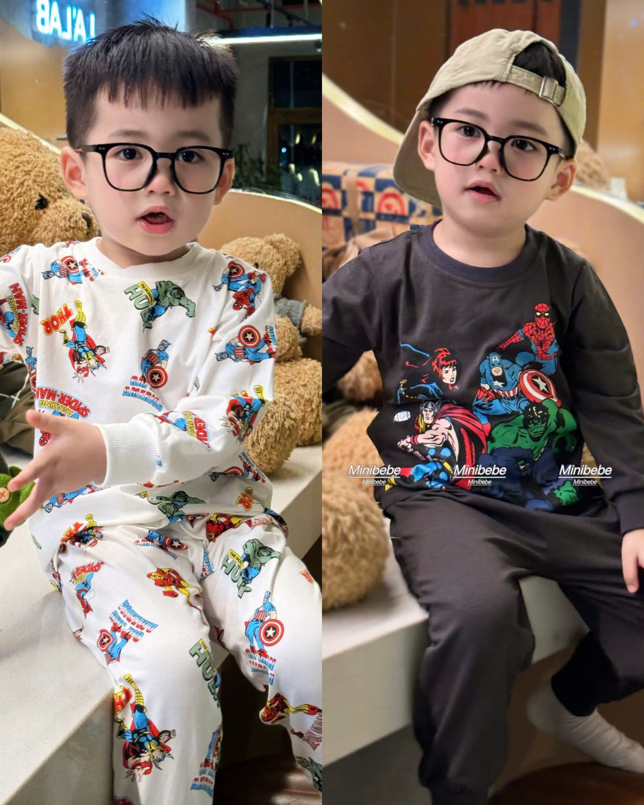 Q15 SET 2 BỘ DÀI SIÊU NHÂN ĐEN TRẮNG - A100.274