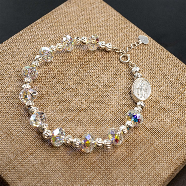 Lắc phale Swaroski mix bạc charm Đức Mẹ P18 ✔_thumbnail_1