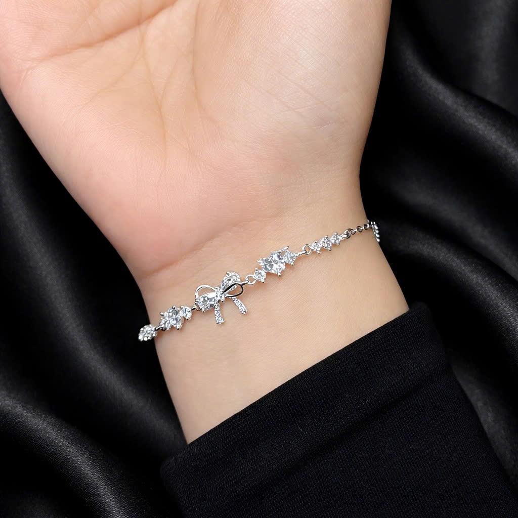 Vòng tay bạc xi bạch kim nơ trắng_thumbnail_2