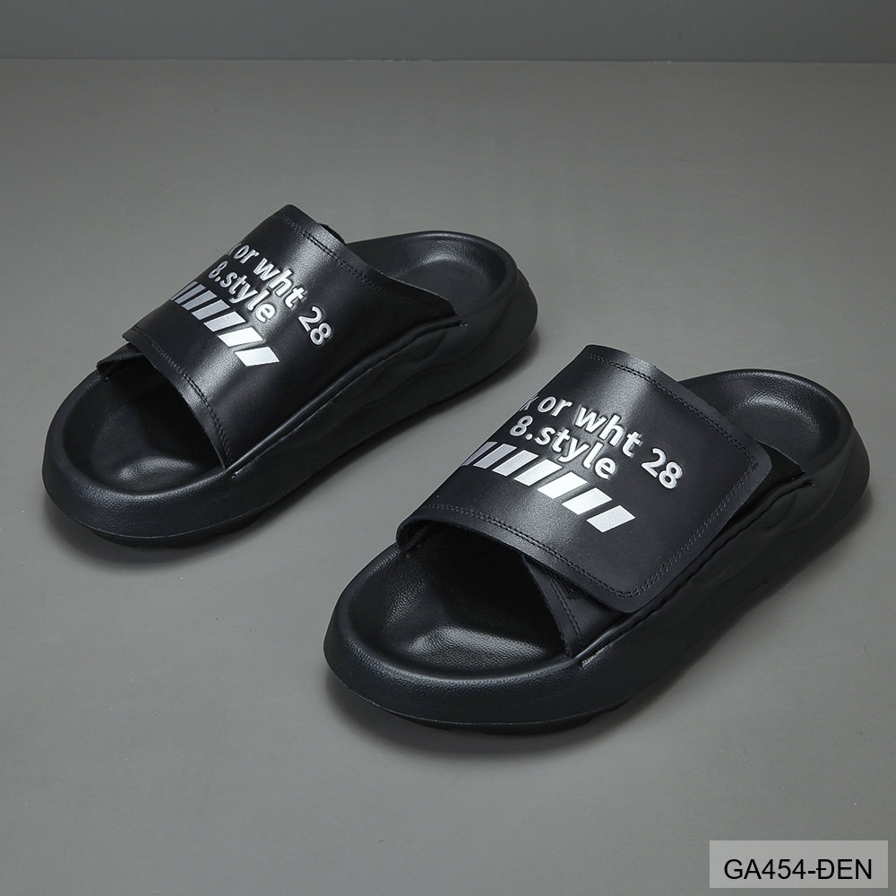 GA454 - Dép xỏ ngón nam thời trang đế dày êm chân, da bò lớp đầu, trắng đen_thumbnail_14