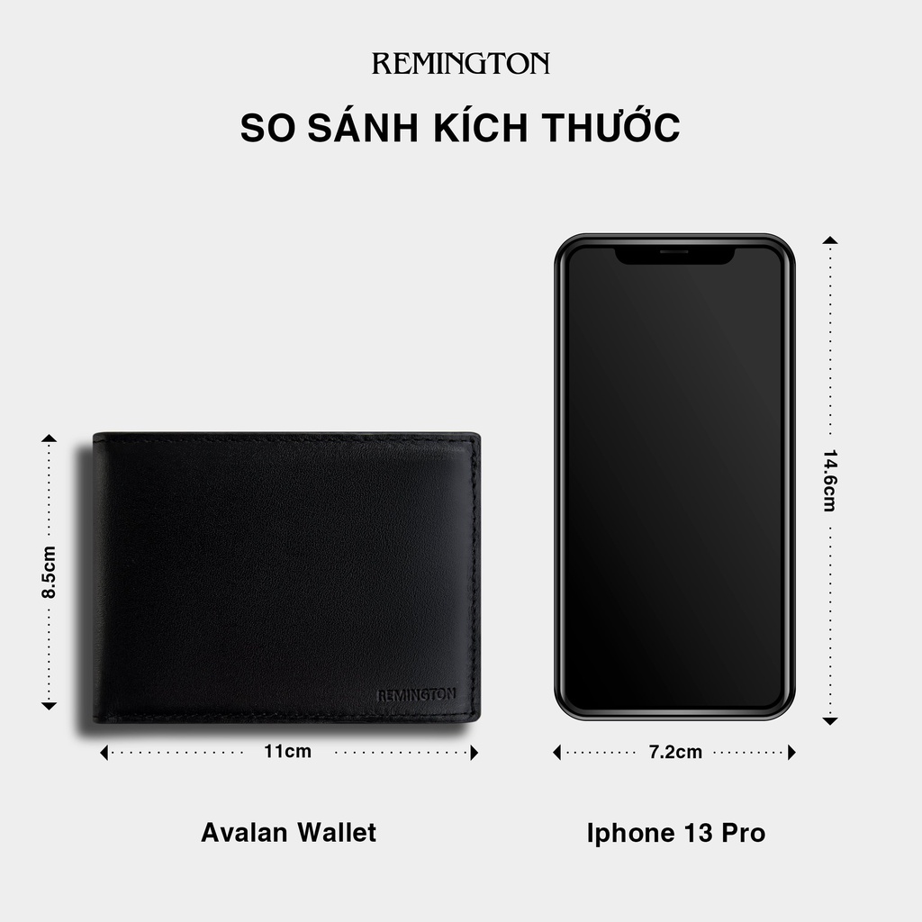Ví nam mini Remingtonn  Avalan Wallet được làm từ da bò mastrotto cao cấp, fullbox phù hợp làm quà tặng cho người yêu_thumbnail_2