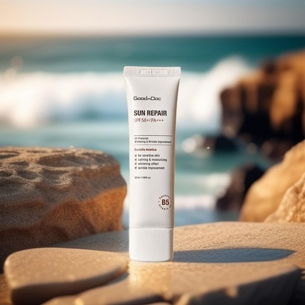 Kem Chống Nắng & Che Khuyết Điểm Trên Da GoodnDoc Sun Repair SPF50+/PA+++ 50ml