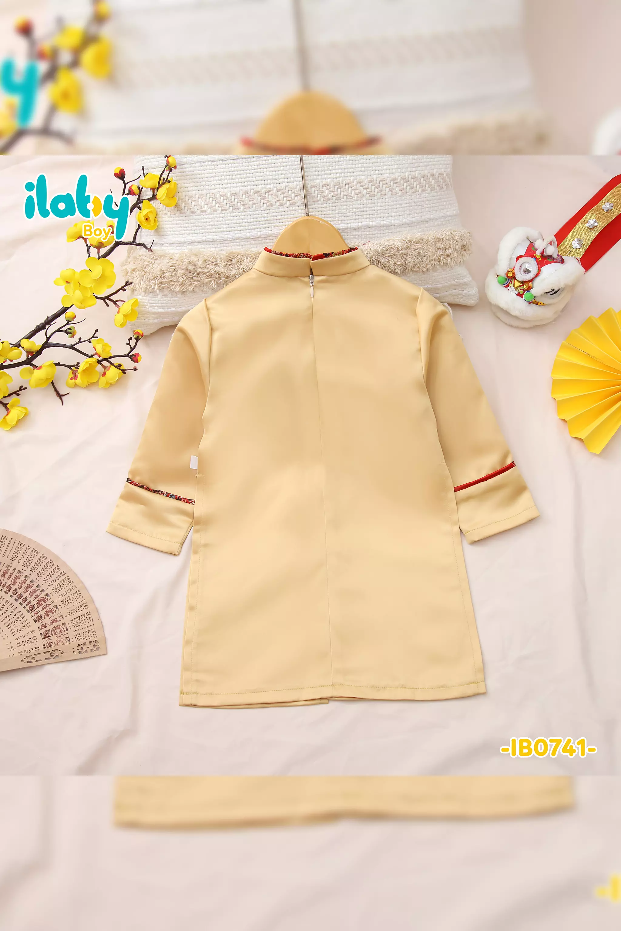 Áo dài tafta phối gấm bé trai_thumbnail_4