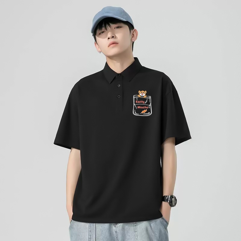 Áo polo nam đứng form tôn dáng PLD803 Miucho Man tay ngắn vải cotton Cổ trụ in basic_thumbnail_3