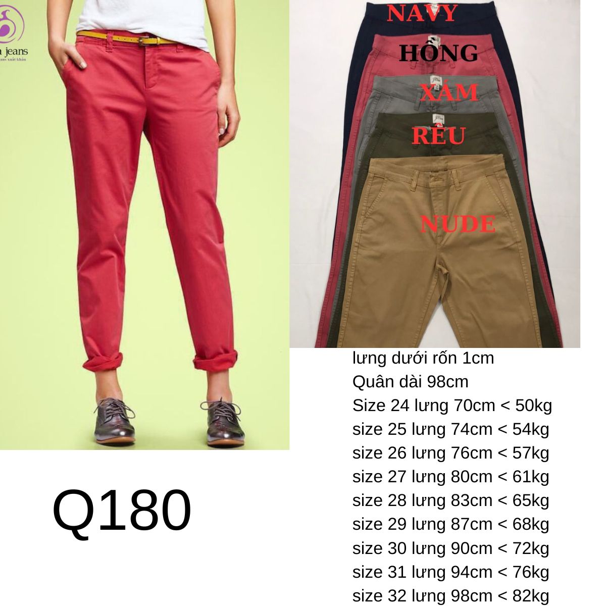 Q180- QUẦN KAKI ĐỨNG