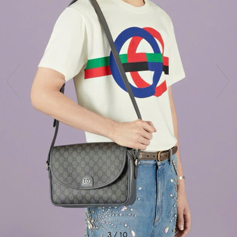 Túi đeo chéo Gucci Messenger Handbag màu xám_thumbnail_3