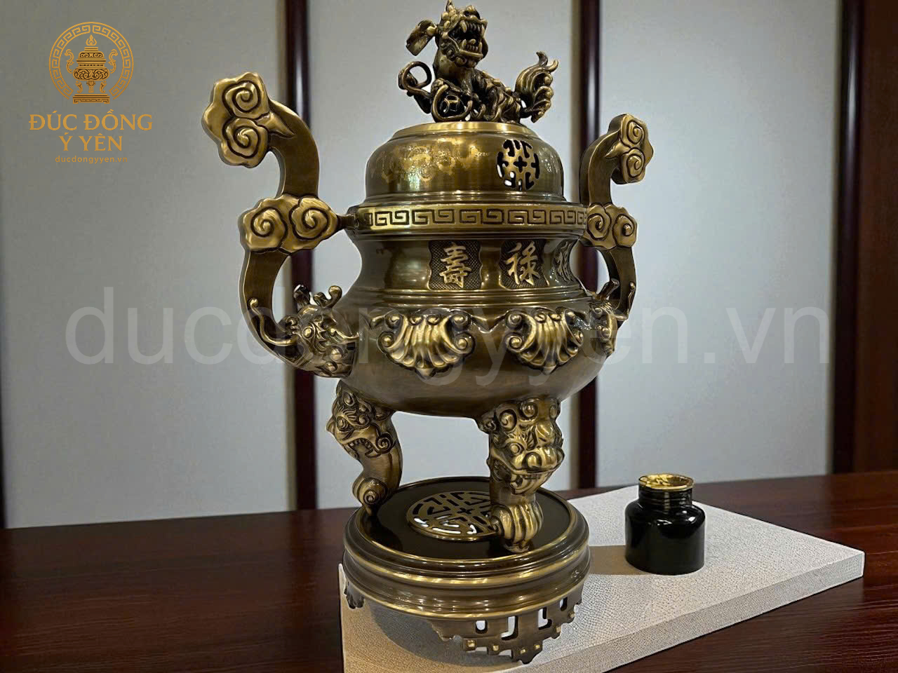 Bộ ngũ sự hoa văn sòi đúc đồng vàng_thumbnail_3