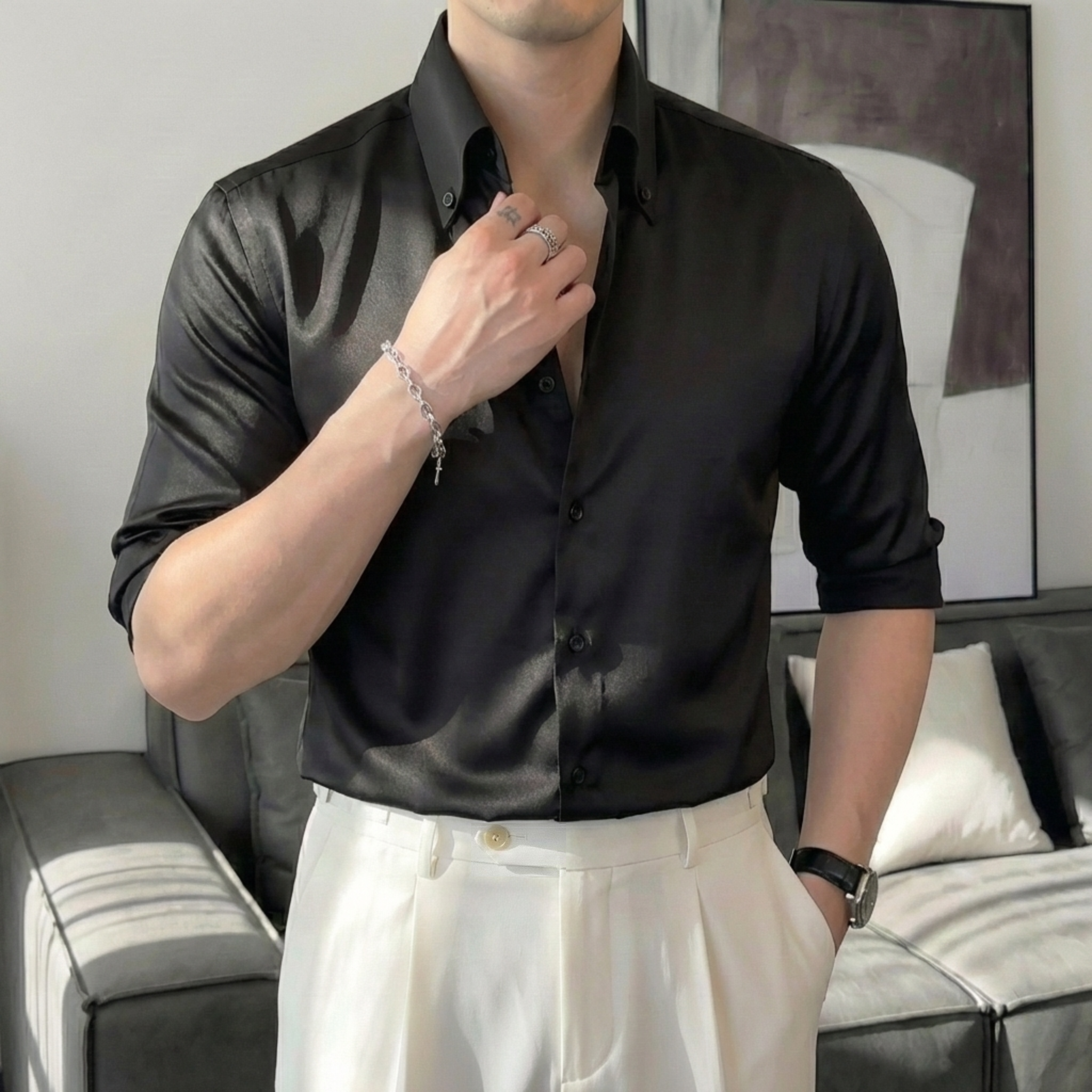 Áo Sơ Mi Riviera Cổ Button-Down Tay Lỡ_thumbnail_12