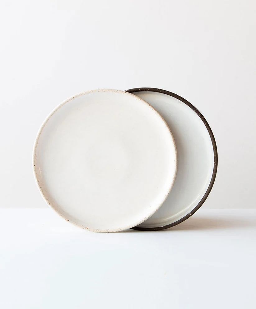 Beige Ceramic White Matte Plates