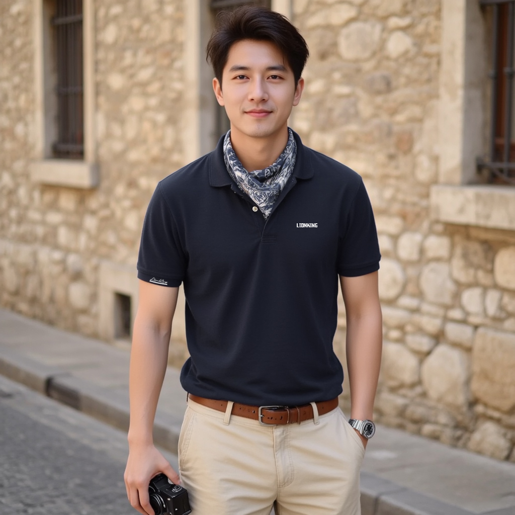 Áo polo nam form vừa 1936 Lion King vải cá sấu đứng form thoáng mát in basic_thumbnail_10