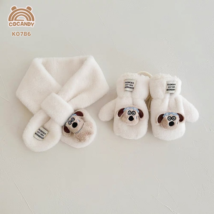 Sét nhập khăn + găng tay CÚN BE