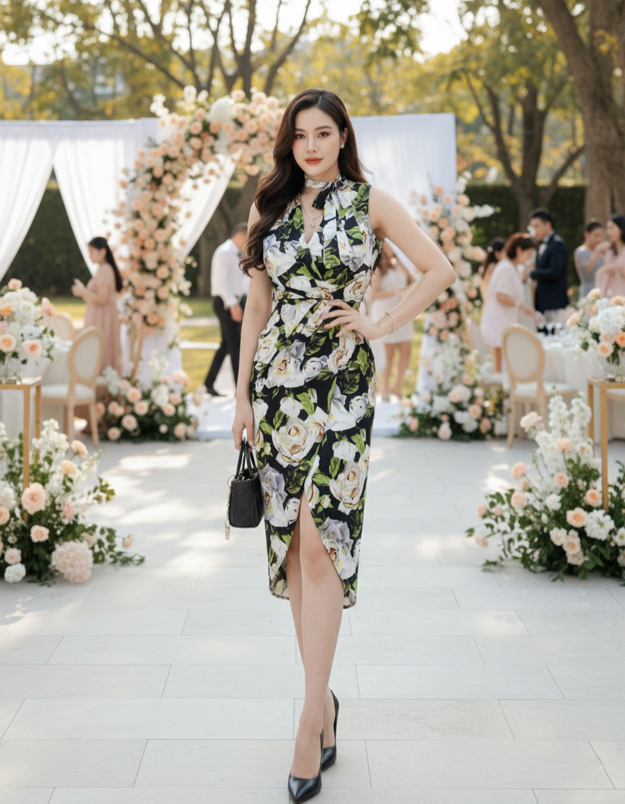 Đầm hoa xếp ly cột nơ_thumbnail_3