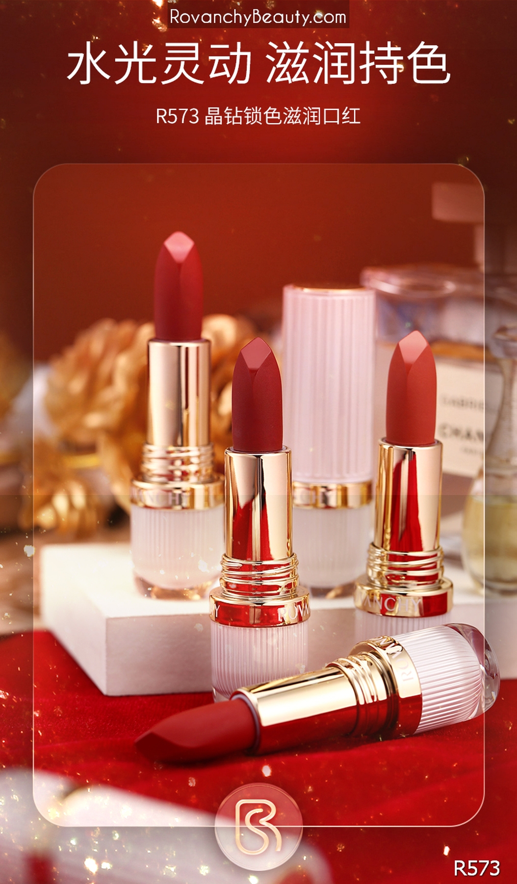 Son môi dưỡng ẩm R573 ROVANCHY – Lên màu chuẩn, bền lâu, bảng màu sang trọng_thumbnail_6