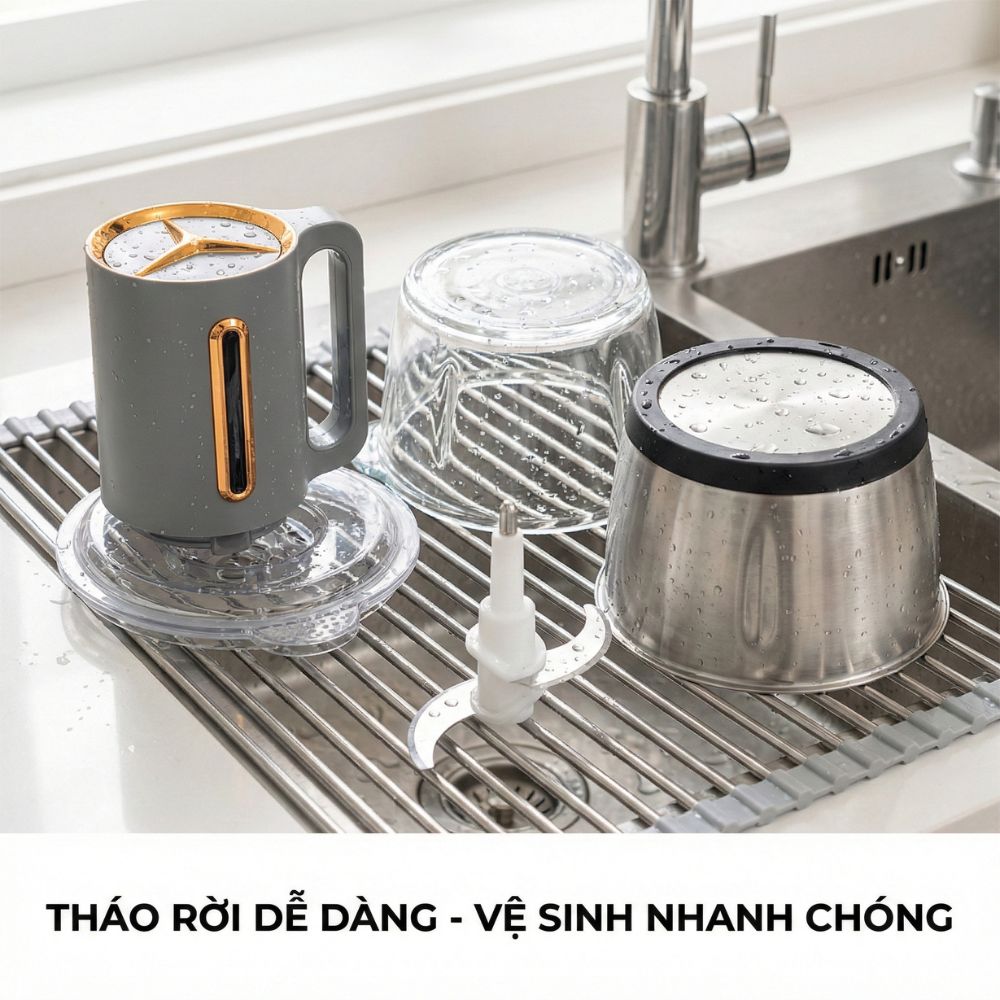 Máy xay thịt cối thủy tinh 2L tặng kèm cối inox Mishio MK444_thumbnail_6