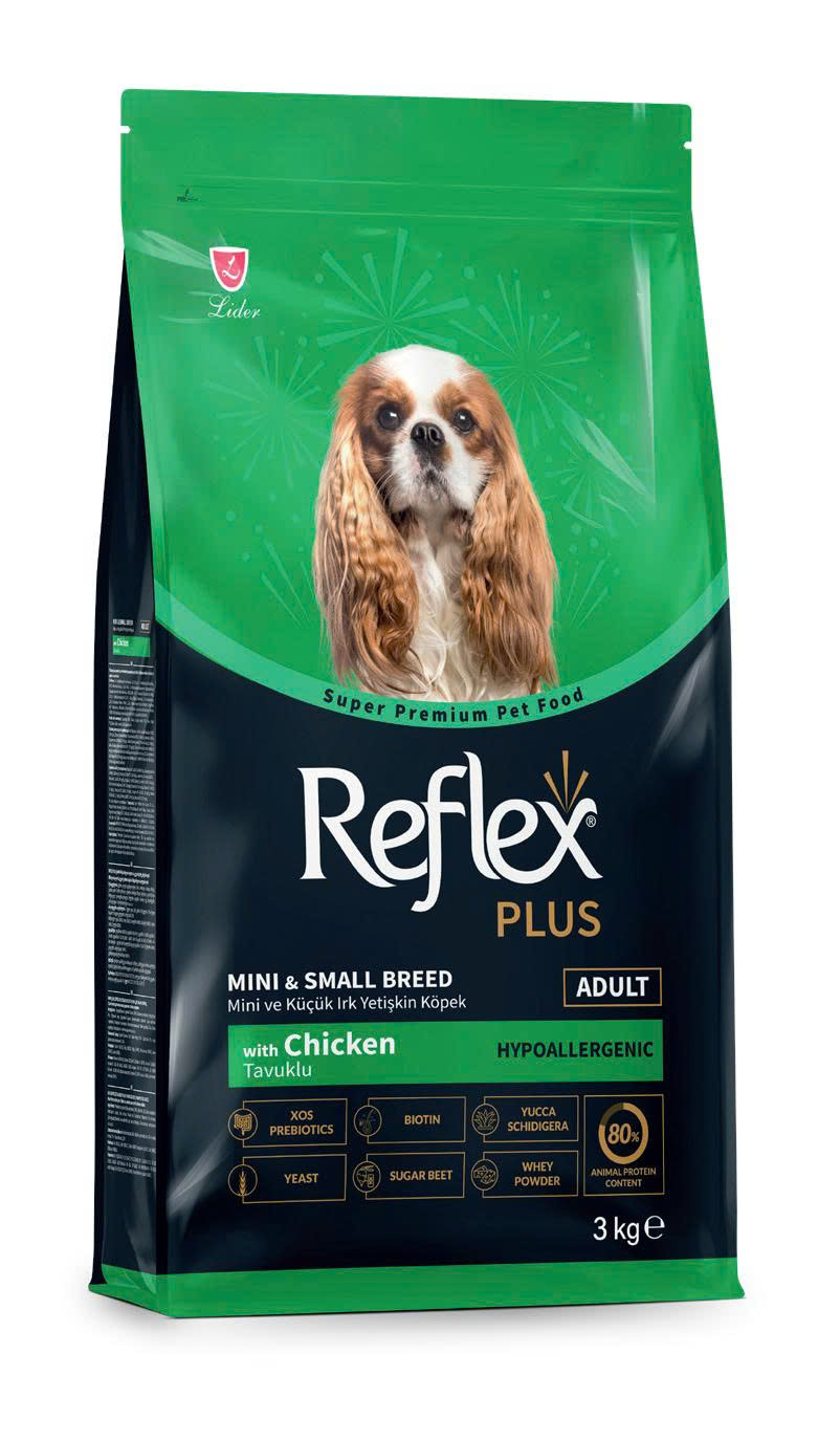 Thức ăn cho chó Reflex Plus Mini & Small Breed Adult Dog Food Chicken (vị thịt gà) 3kg