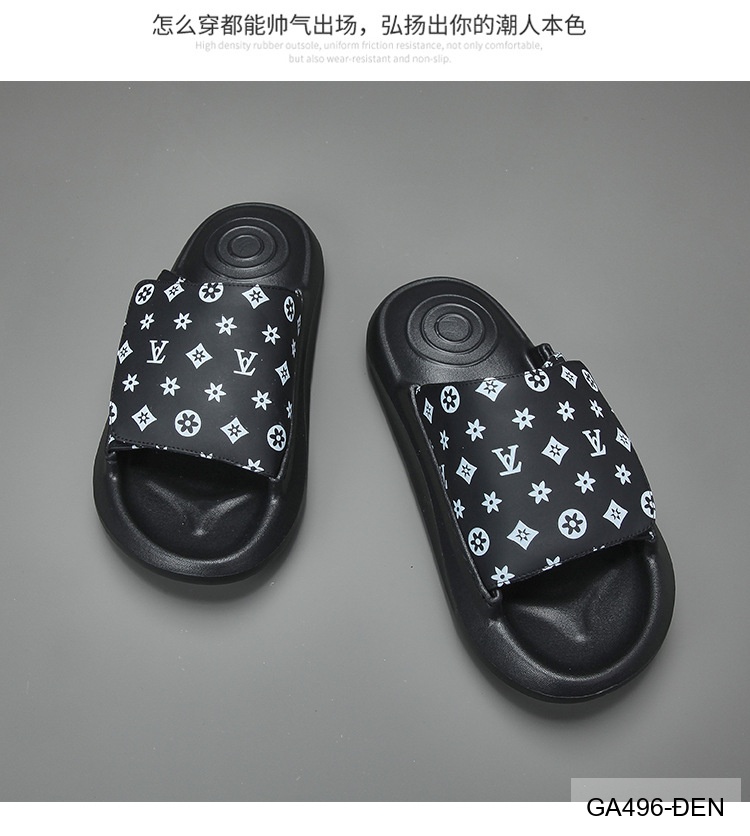 GA496 - Dép xỏ ngón nam thời trang đế dày họa tiết logo, màu trắng đen_thumbnail_16