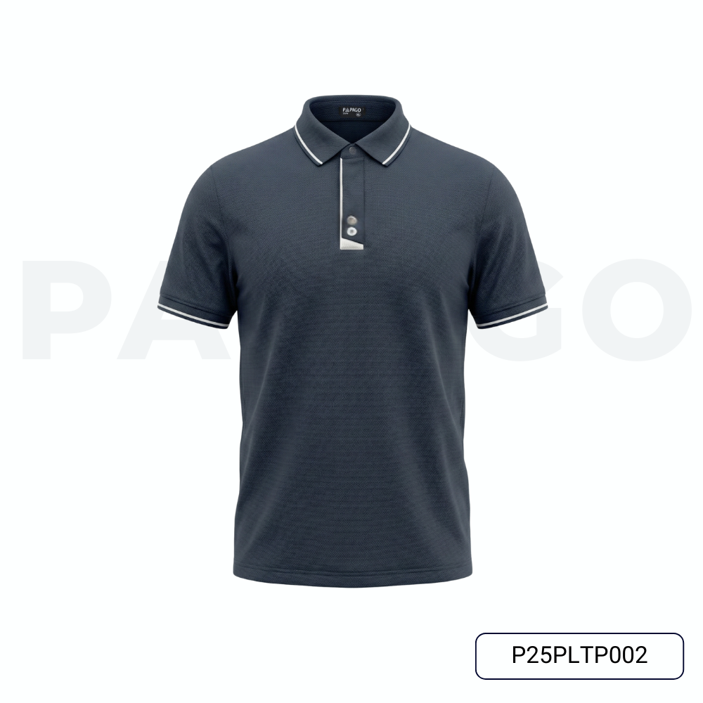 Áo Thun Polo PAPAGO Nam Trung Niên Phối Trụ Cổ Tinh Tế Form Rộng Thoải Mái - P25PLTP002_thumbnail_5