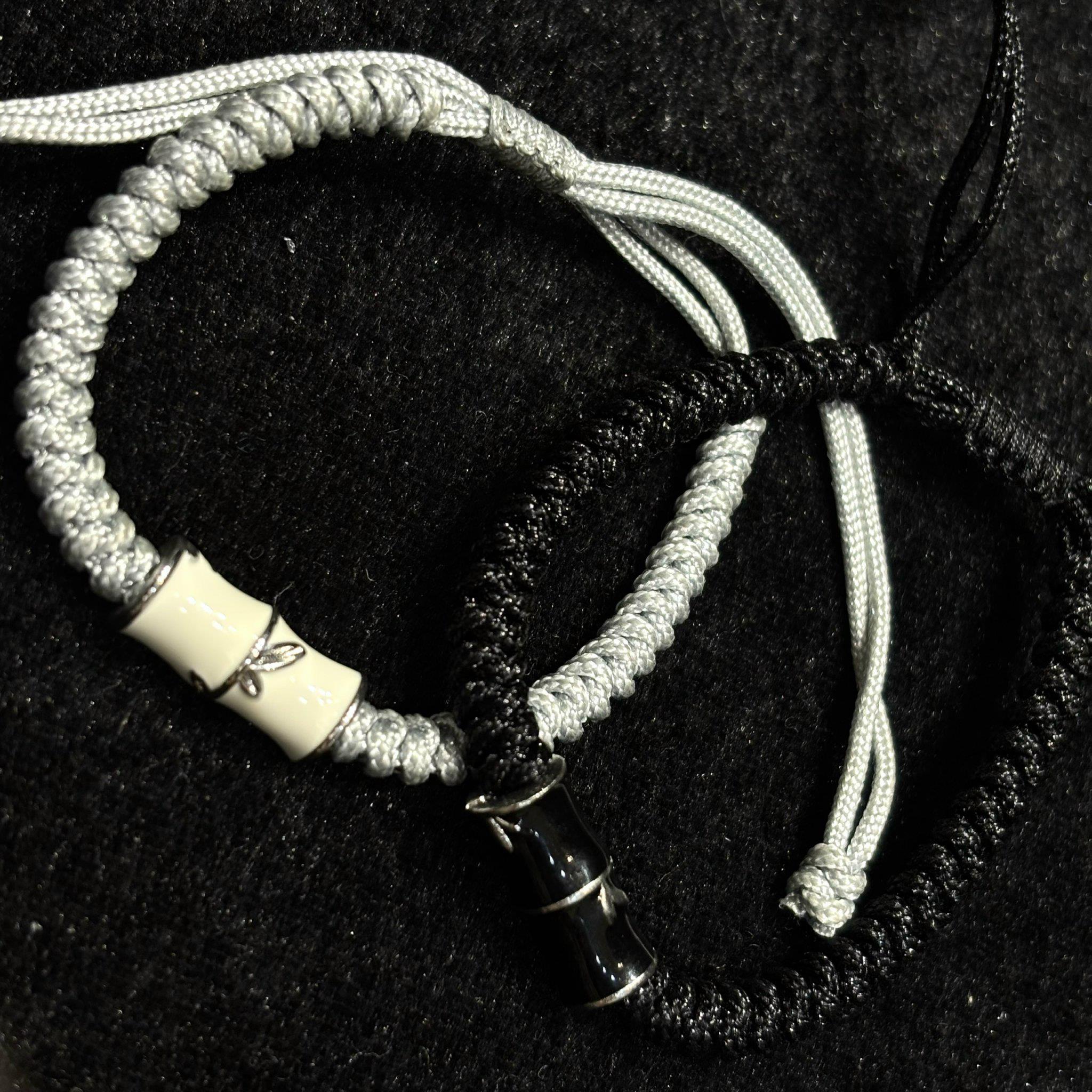 Vòng tay cặp dây vải đốt tre mạ bạc_thumbnail_3