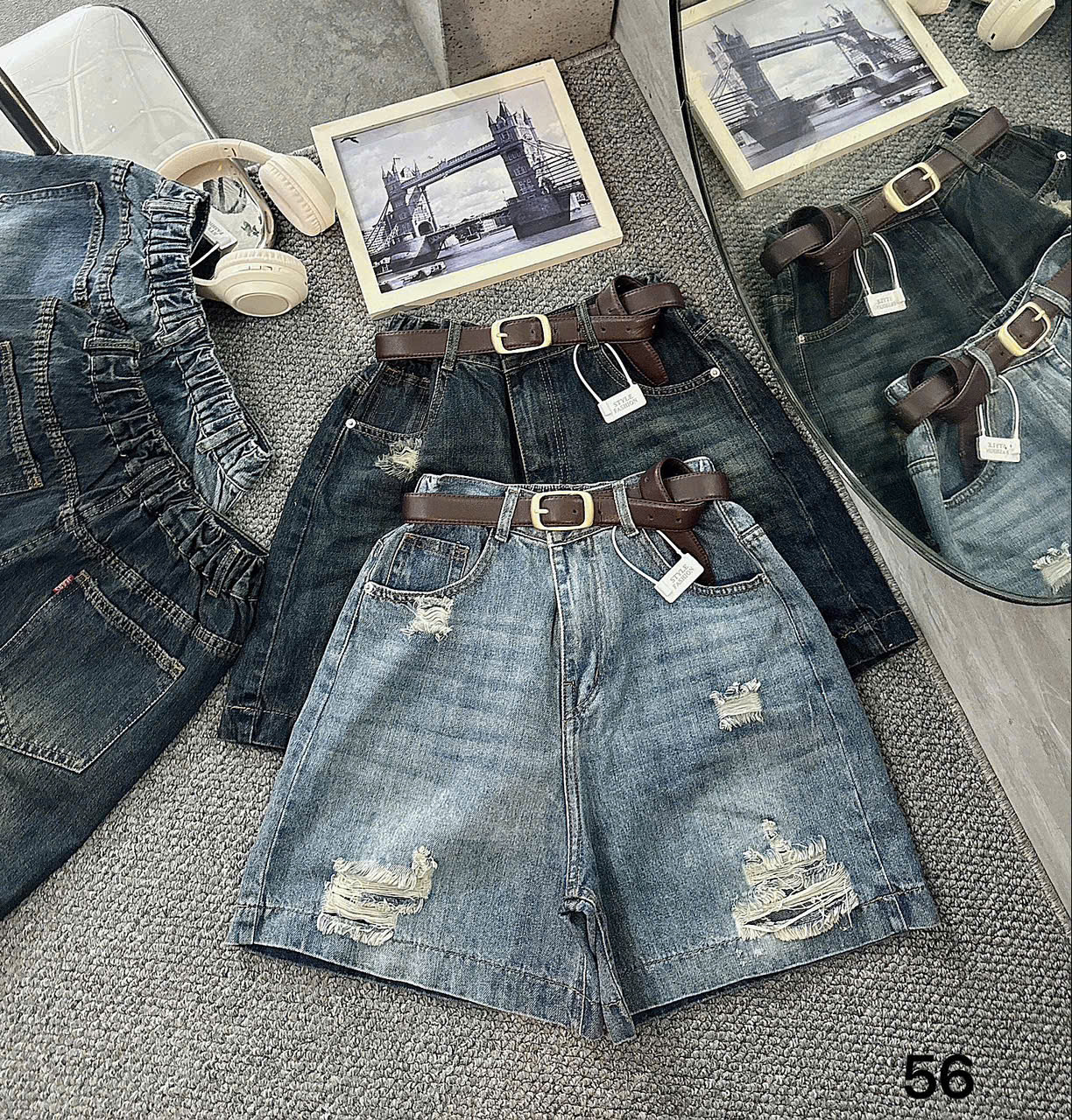 Quần short jean ngố rách lưng thun bigsize QSJ56 dành cho nàng từ 55-90kg_thumbnail_6