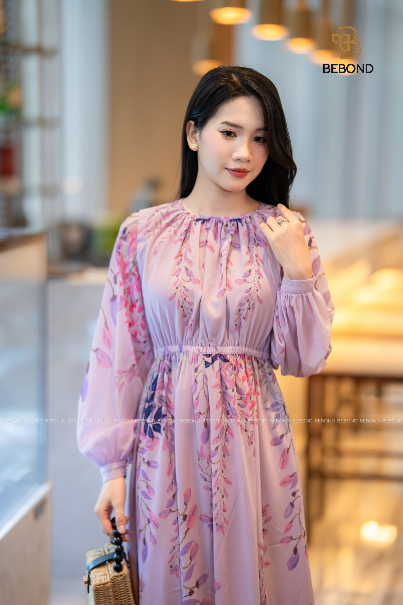 Đầm LOVIE họa tiết phối kiểu màu HOA TÍM_thumbnail_6