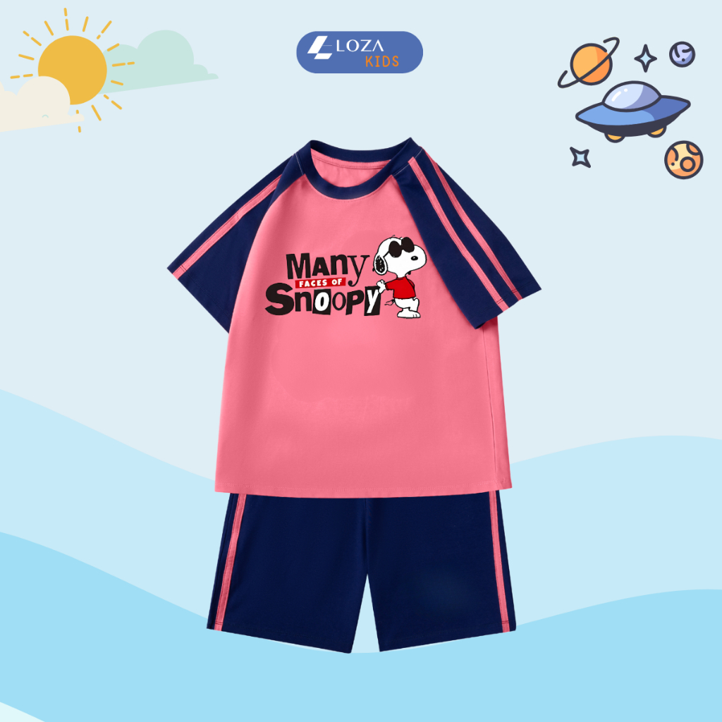 Đồ bộ trẻ em phối viền hình cún Snoopy - Loza Kids BF259_thumbnail_6