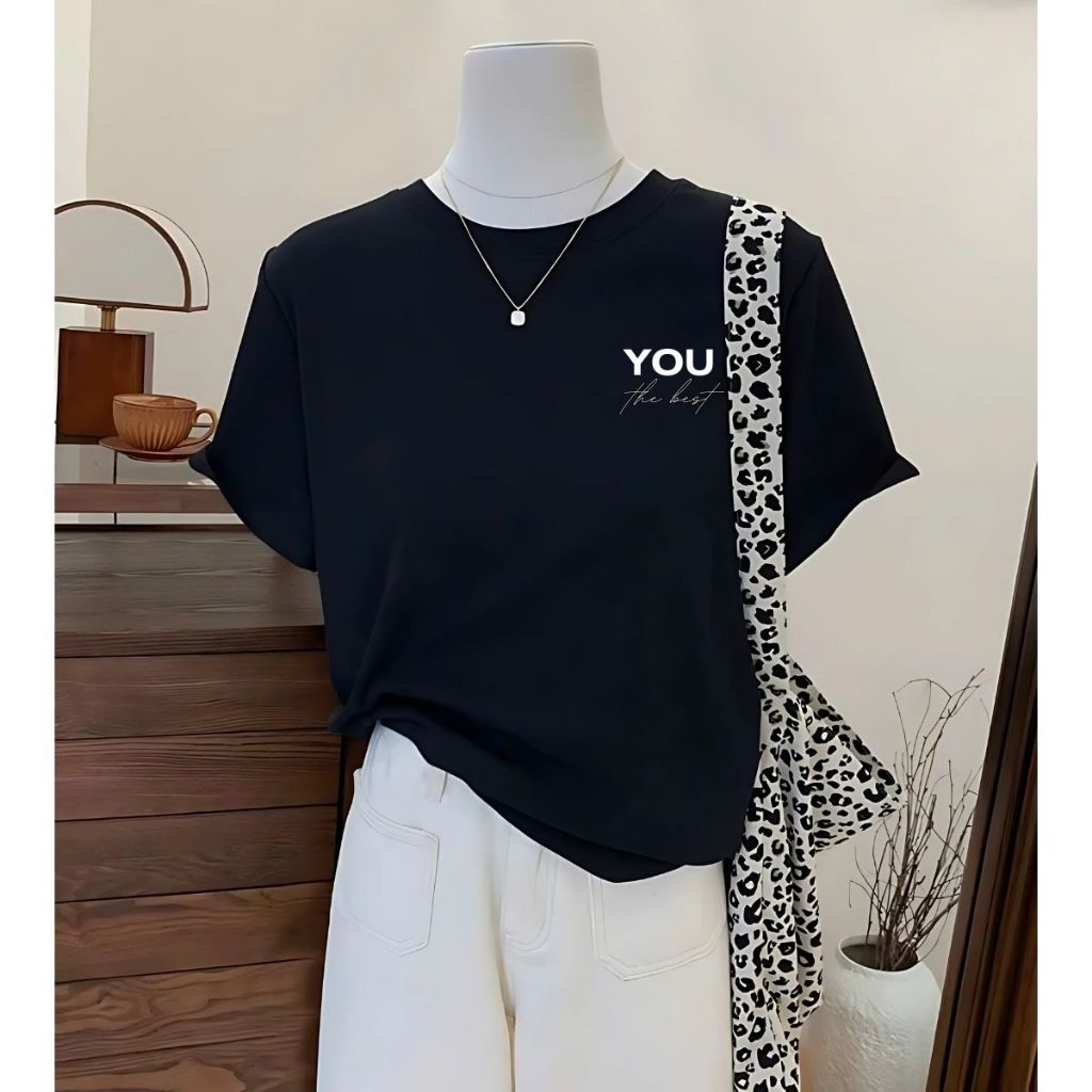 [Form Rộng] Áo phông nữ 𝐋𝐎𝐙𝐀 màu đen in hình chất liệu cotton co giãn 4 chiều - Mã G0271