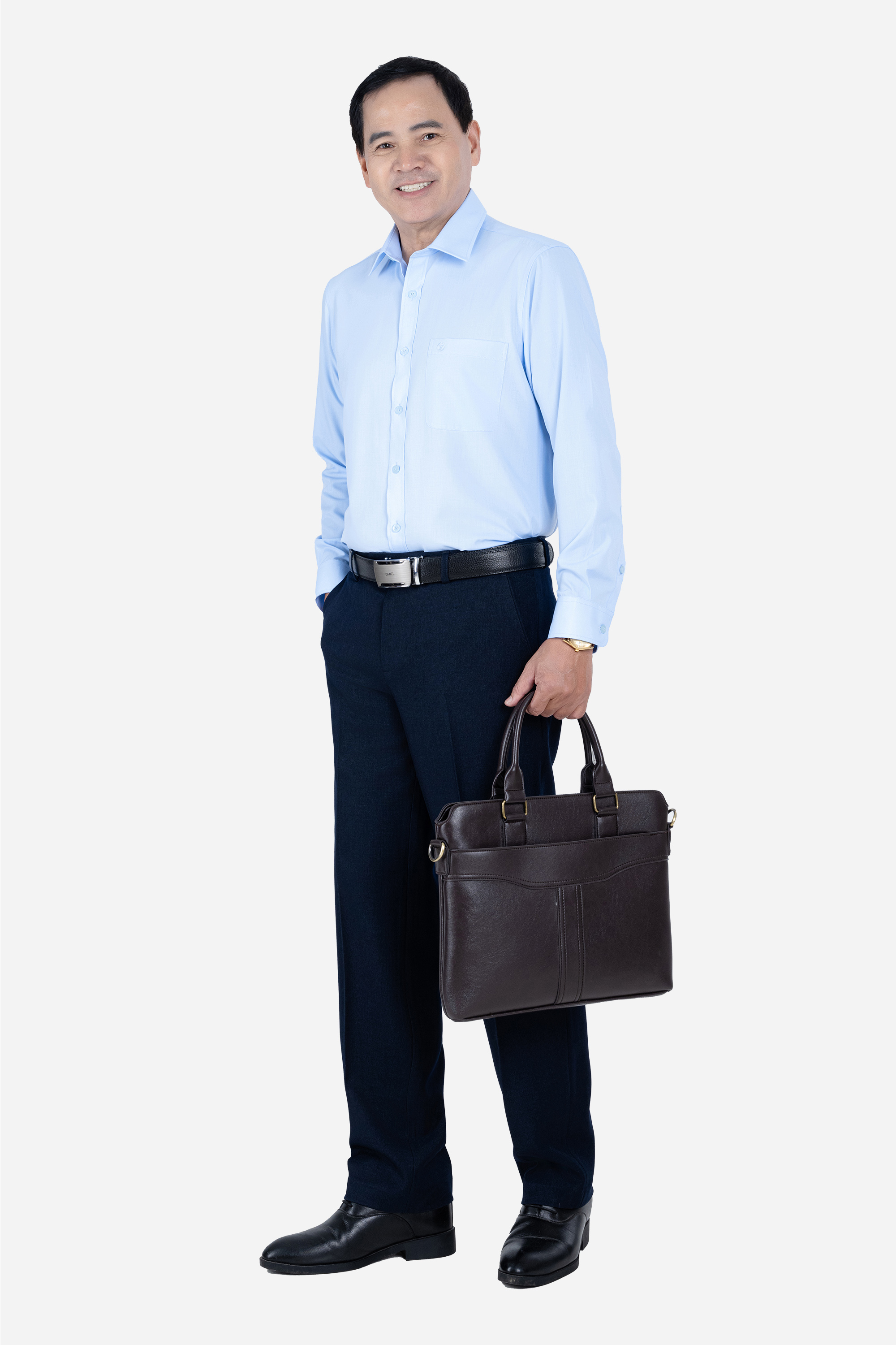 Sơ Mi Trơn Dài Tay Nam Trung Niên ANCHi Chất Liệu Cotton Nhập Khẩu Màu Trắng_thumbnail_10