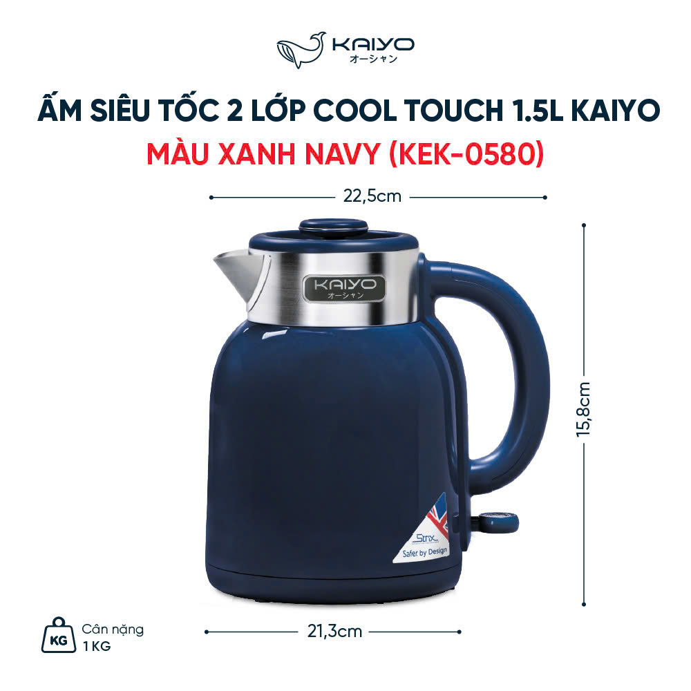 Ấm siêu tốc 2 lớp Cool touch Kaiyo 1.5L_thumbnail_5