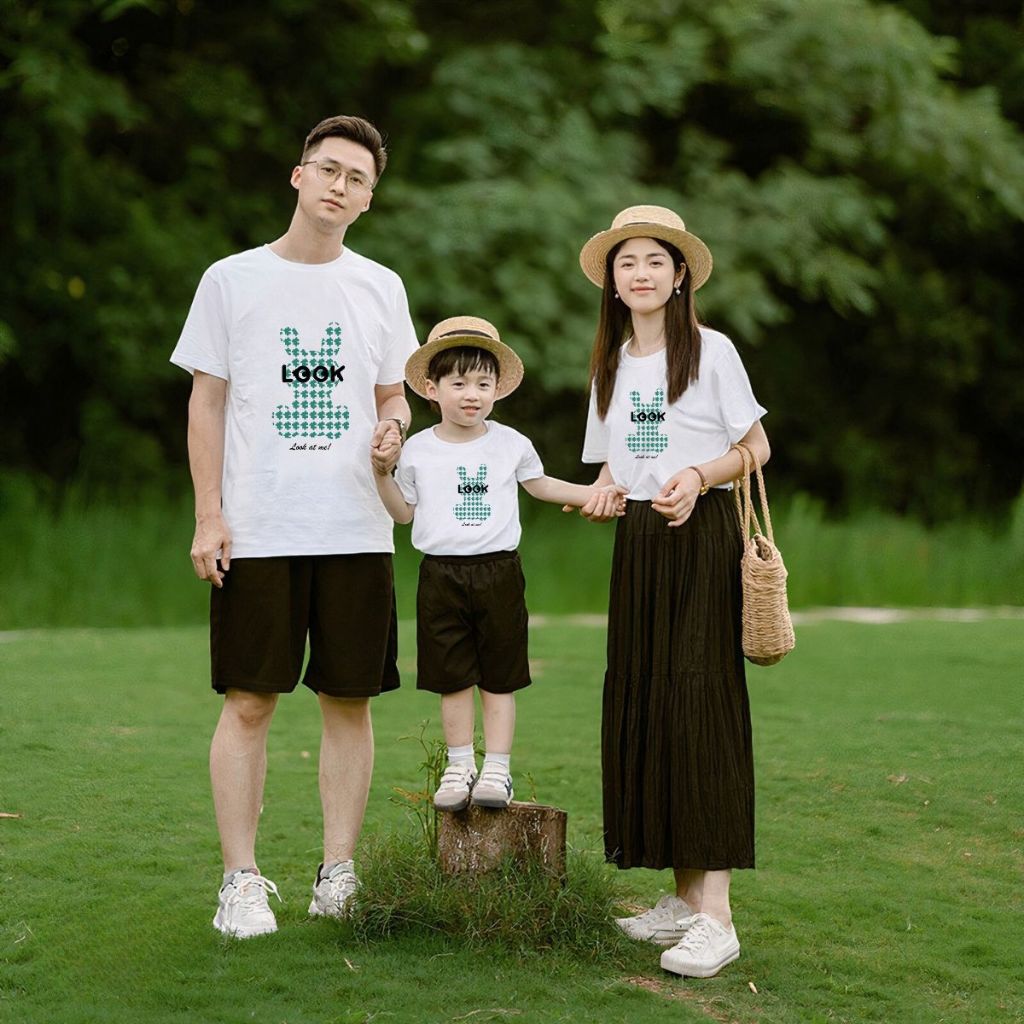 [Form rộng] Áo thun gia đình 3-4-5 người in hình dễ thương - LOZA G0151
