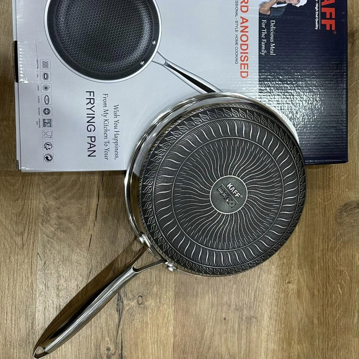 Chảo tổ ong chống dính 245IOHC  dạng tay cầm đáy liền 3 lớp Inox Sus304 vân chống trượt_thumbnail_2