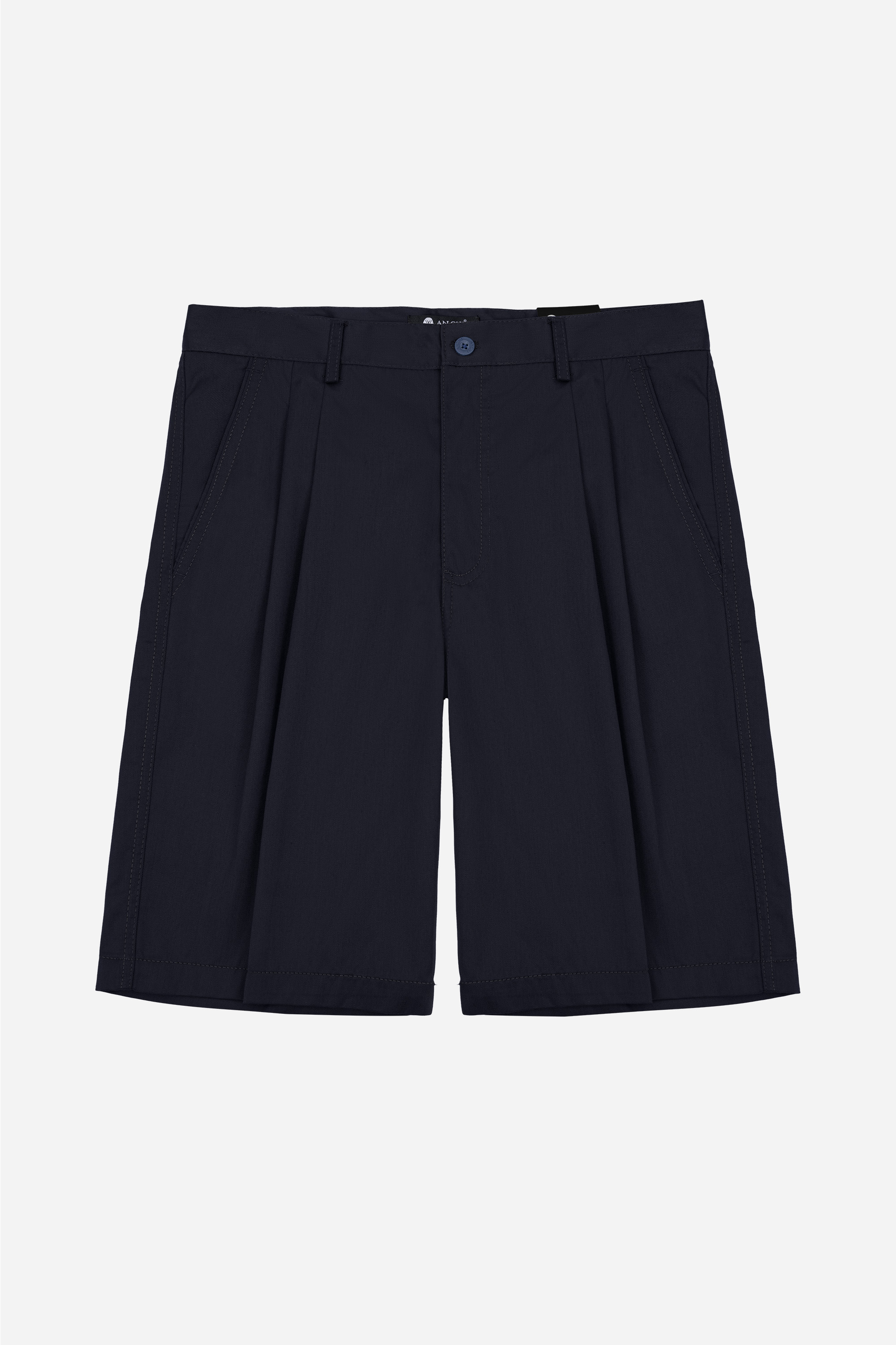 Quần Soọc Kaki 2 Li Nam Trung Niên ANCHI Dáng Suông Dài Qua Gối Màu Đen Xanh