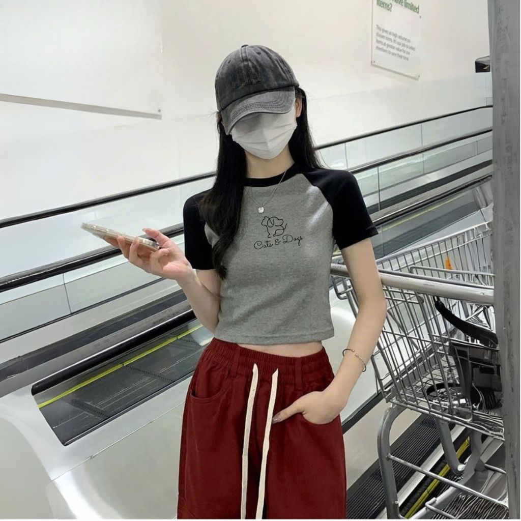 [Coptop ôm] Áo croptop nữ 𝐋𝐎𝐙𝐀 chất liệu cotton màu phối - Mã G0296_thumbnail_2