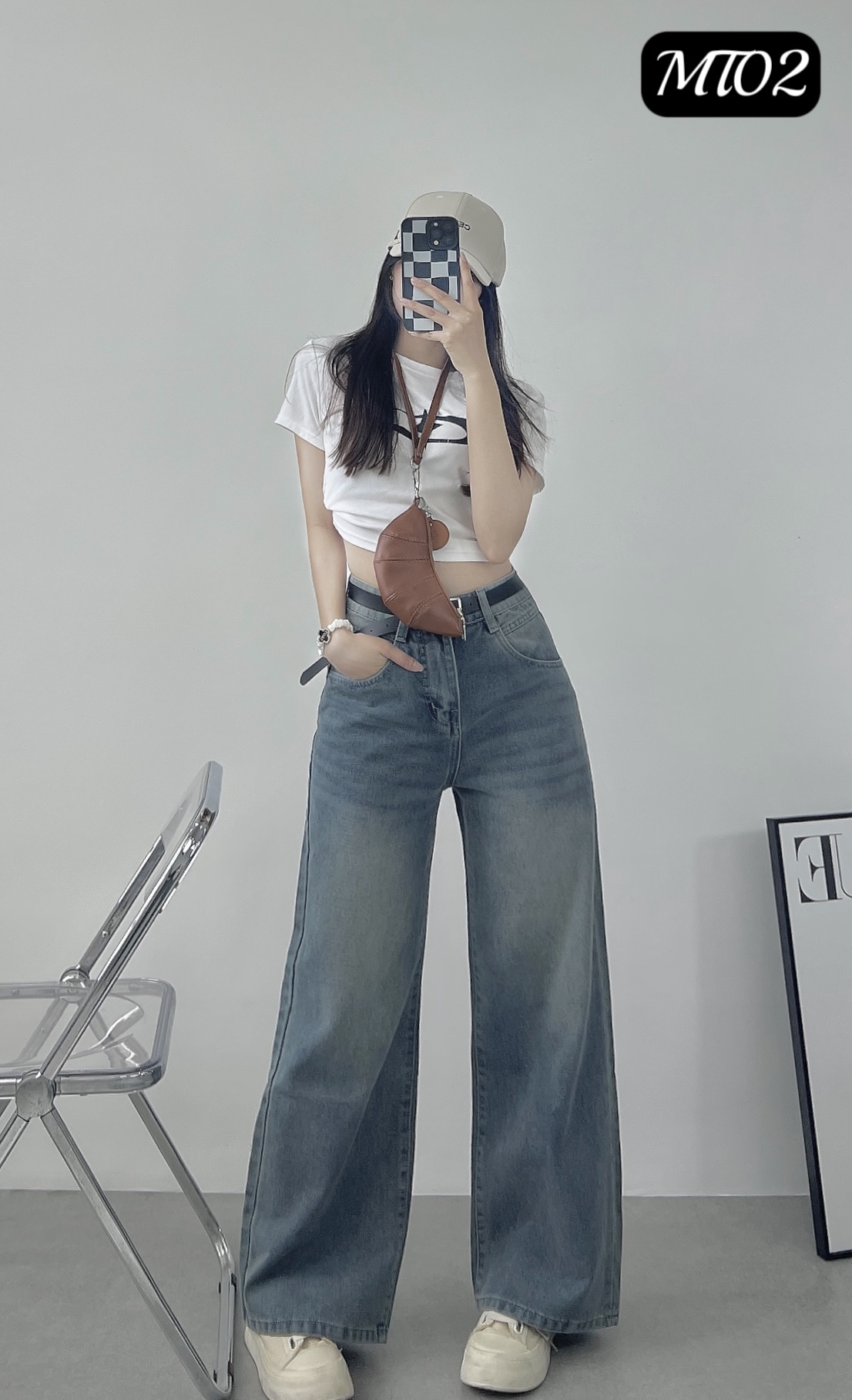 [MT-02] QUẦN JEANS COTTON ỐNG SUÔNG CAO CẤP Xanh Nhạt - PHONG CÁCH ULZZANG HÀN QUỐC