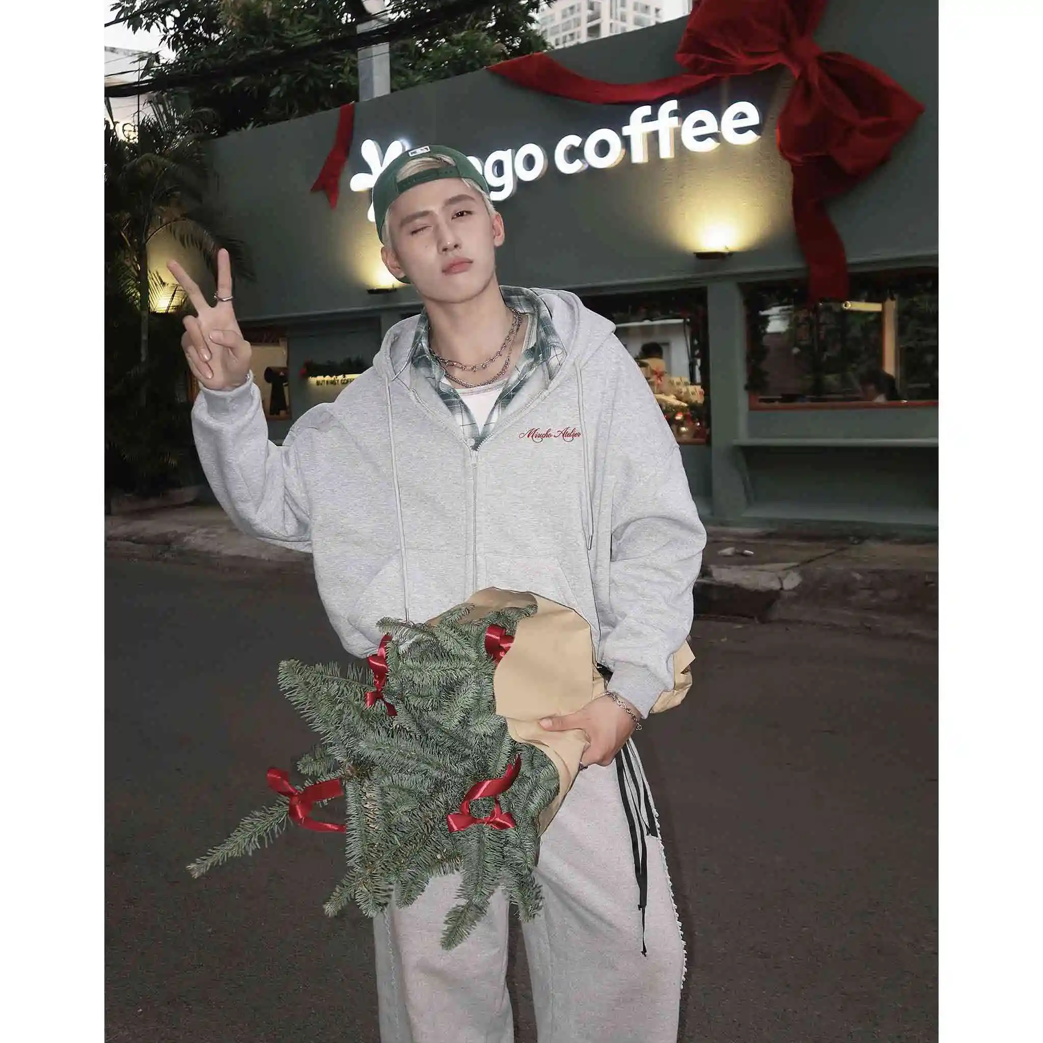 Áo hoodie zip form boxy Miucho Atelier nỉ 2 da thoáng mát dày dặn phong cách basic in typography 2712_thumbnail_4