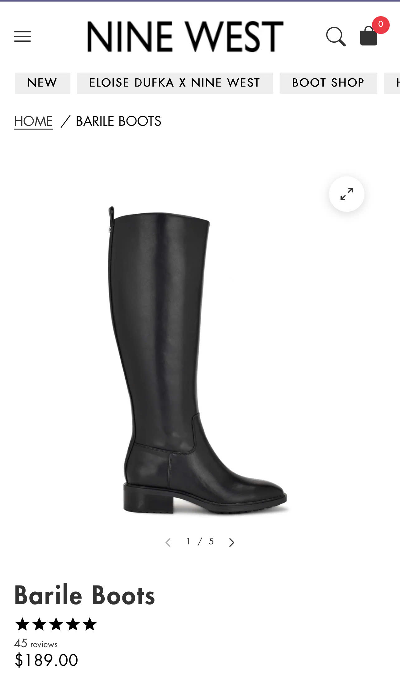 H062 BOOTS NINE WEST 2M