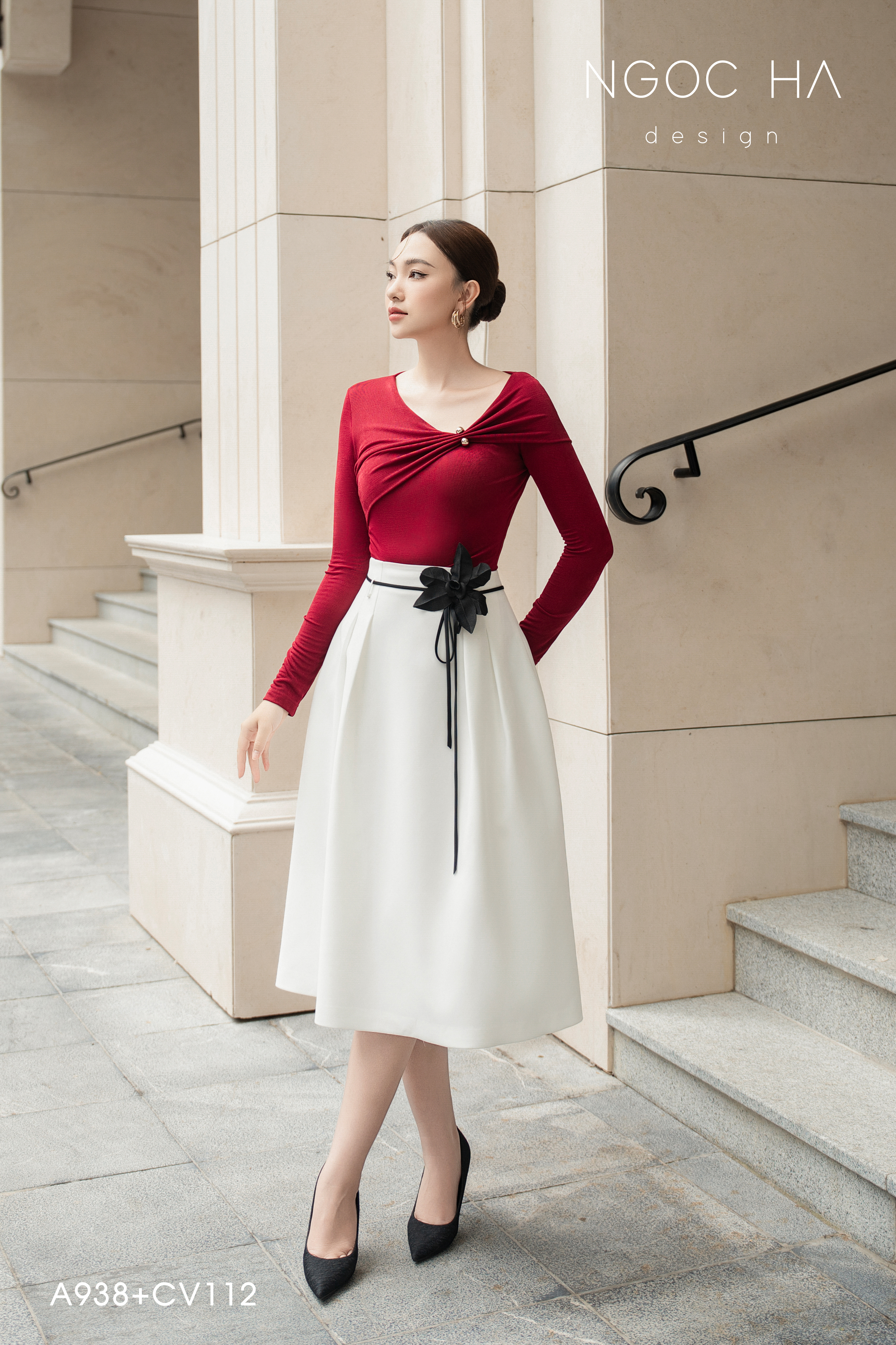 Belle Top_ Áo Thun Nhún Lệch Cổ Dài Tay A938_thumbnail_3