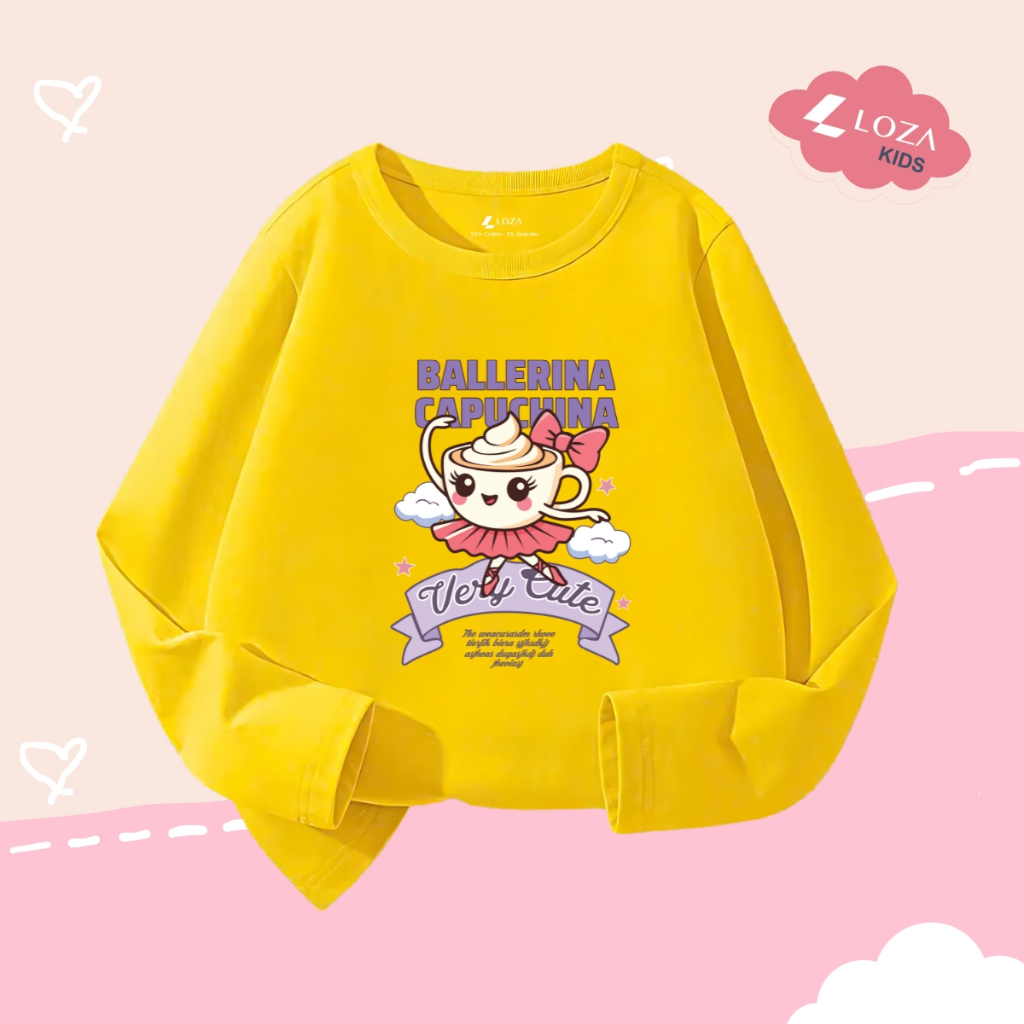 Áo thun dài tay bé gái in hình SAHUR SAHUR, BALLERINA CAPUCHINA - Loza Kids  KT002_thumbnail_0