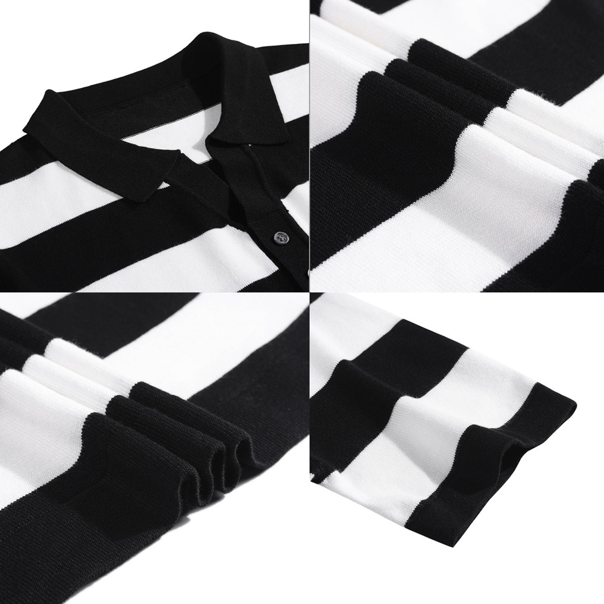 PA43 – Áo polo nam dệt kim kẻ sọc xu hướng hè 2025